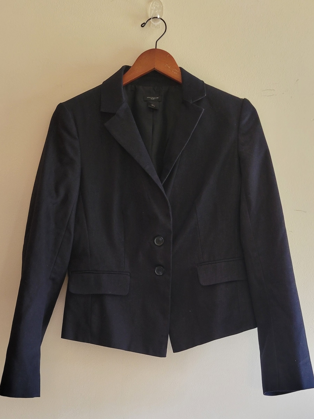 Ann Taylor Dark Navy Tailored Two-Button Blazer